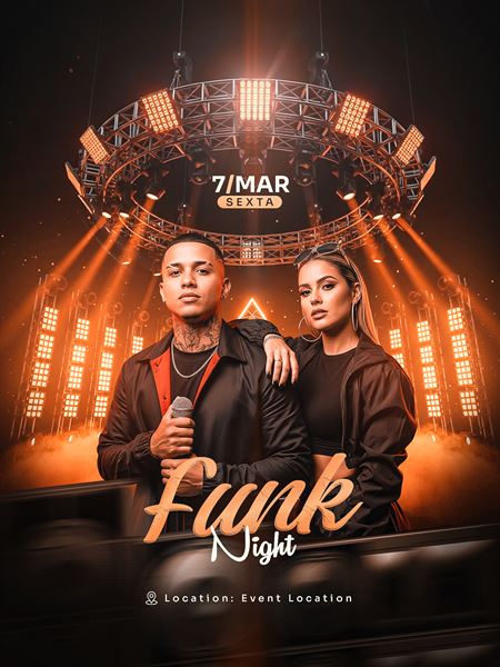 Flyer Funk Night PSD - Template Photoshop Editável